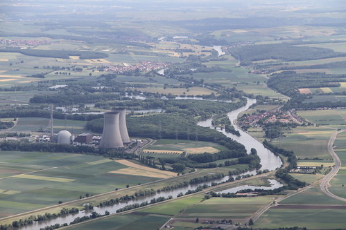 river germany bayern deutschland bavaria main aerialview fluss deu luftbild kernkraftwerk unterfranken kkw grafenrheinfeld aerialpicture airpicture 262011