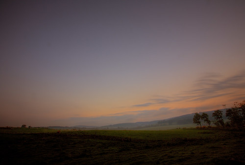 sunset sky field grass clouds scotland aberdeenshire