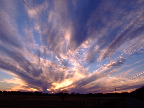 blue sunset sky night clouds rural gold countryside twilight texas purple cloudy dusk country wideangle telephonelines streaks telephonepoles telephonewires lipan