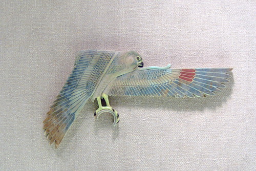 Faience Inlays for wooden shrines: Falcon