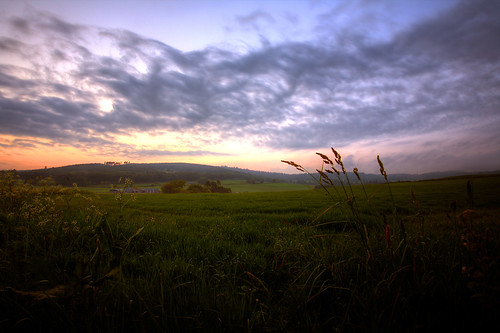 sunset sky field clouds scotland aberdeenshire