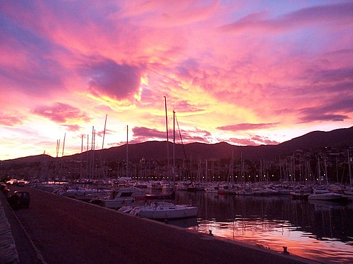 sunset sky italy clouds riviera harbour mediterraneansea sanremo
