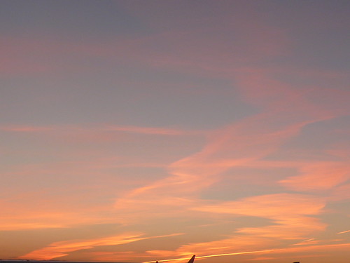 pink blue light sunset red sky orange yellow clouds plane airplane airport sweden dusk flight return sverige backhome skavsta returnflight skavstaairport ccr358