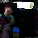 asleep in the car, on the way home from a long day