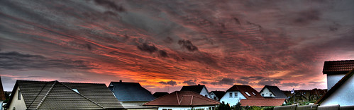 sunset red sky panorama rot clouds crazy high sonnenuntergang dynamic himmel romantic pan range sonne hdr roter bood
