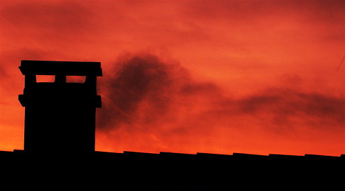 roof sunset red sky fire smoke flames goldenglobe blueribbonwinner digitalcameraclub