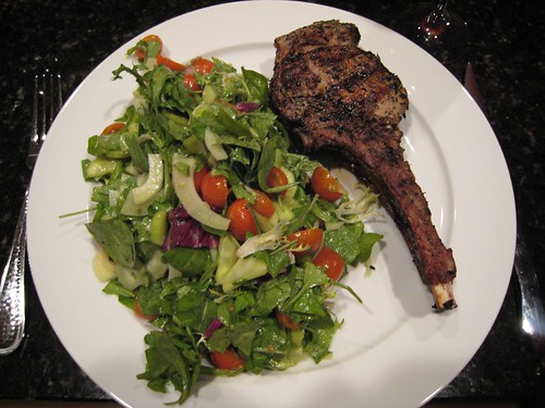 veal chop, big salad, zone?, zone diet, Pho… IMG_0143
