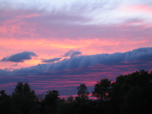 pink blue sunset sky yellow clouds purple michigan imlaycity