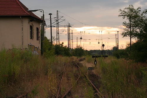 sunset closed railway frankfurtoder