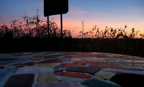 sunset sky sign tile table picnic mosaic sillhouette canonpowershotsd870is