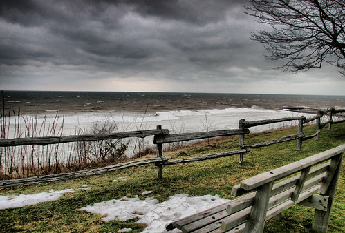 lake ontario canada bench view hdr bayfield lawka lonelybench cans2s