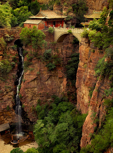 china bridge cliff asian waterfall nikon asia chinese d200 hebei breathtaking shijizhuang 18200mmvr cangyanshan