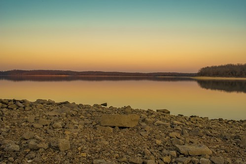 lake reflection sunset hdr bracketing