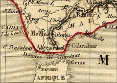 carte ancienne / old map - Gibraltar (Alexandre Vuillemin - 1843)