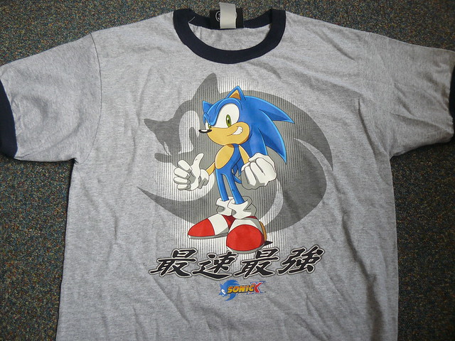 Sonic X - Sonic Grey T-Shirt (Japanese) | Flickr - Photo Sharing!