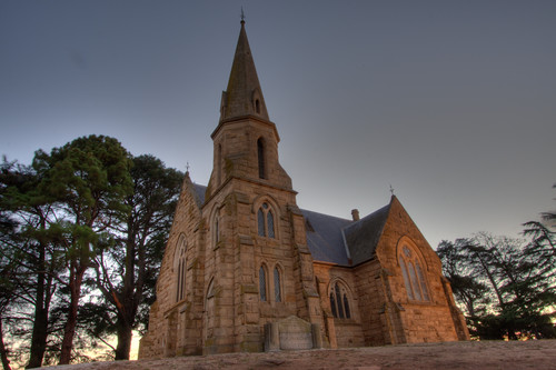 sunset holiday church ross dusk australia tasmania tas tassie hdr