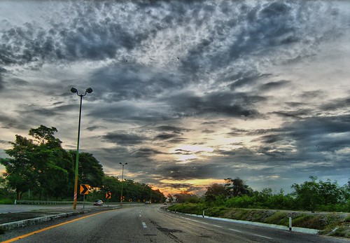 road sun sol clouds sunrise mexico highway camino amanecer cielo nubes tabasco villahermosa
