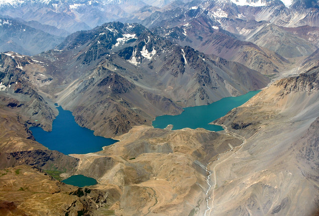 Lagunas en la Cordillera de Los Andes. Chile.