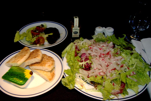 salad course - American Airlines business class