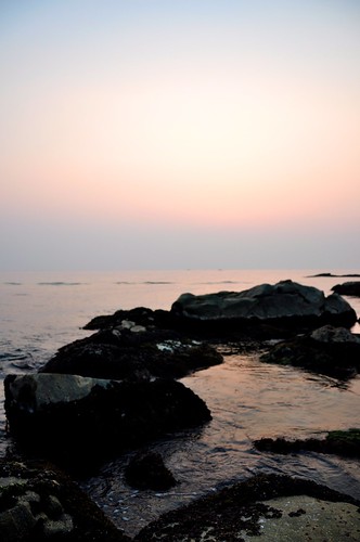 ocean sea sunrise rocks asia southkorea 5am eastsea sokcho