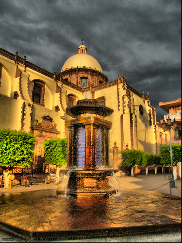sunset water méxico atardecer photo agua fuente iglesia michoacán hdr zamora arantxata
