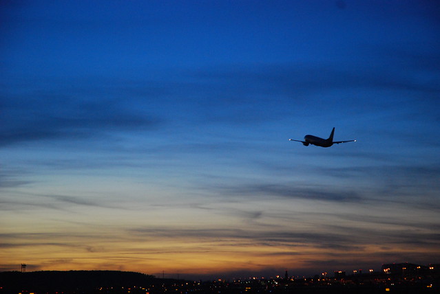 Plane Trip - Stuttgart Airport at dusk