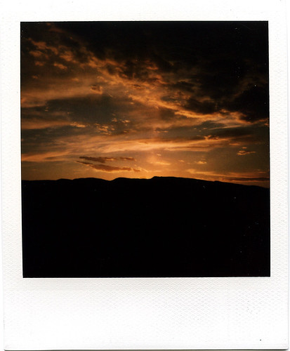 sunset newmexico film polaroid polaroid600 sandiapeak frommyyard slr690 roidweek2008 buticantuploadthisitsayslimitreached sighisitwithin24hoursthesameday