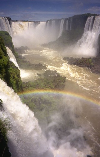 argentina brasil river rainbow waterfalls iguazu 滝 iguaçu iguasu sofarsocute