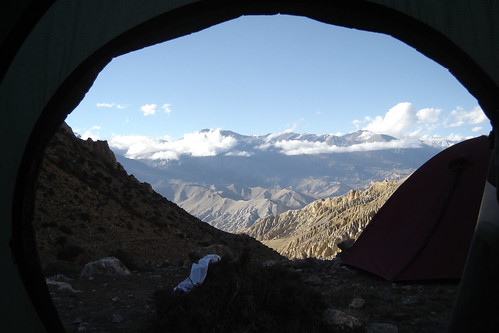 camping nepal view tent mustang himalaya paa