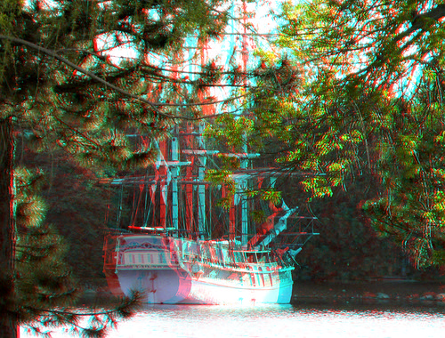lake tree pool stereoscopic stereophoto 3d ship scenic anaglyph anaglyphs redcyan 3dimages 3dphoto 3dphotos 3dpictures stereopicture