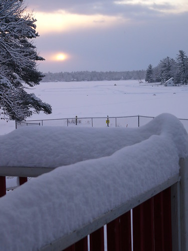 winter vacation snow ontario sunrise sparrowlake portstanton cottagesatportstanton