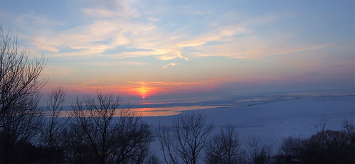winter sunset ontario canada goderich