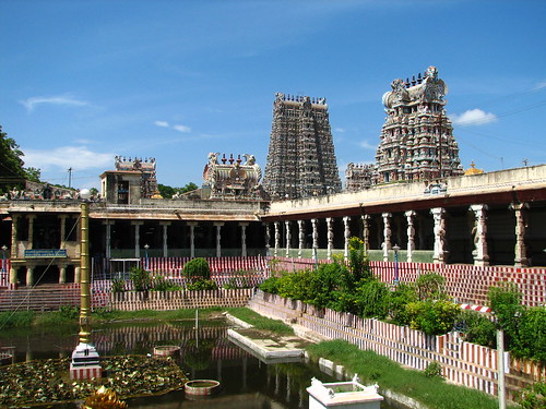 India - Madurai - 007 - Meenakshi Temple Golden Lotus Tank