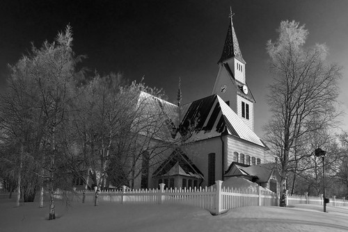 white black church monochrome digital mono photo nikon exterior view image sweden photograph infrared nikkor dslr effect include d80 arjeplog 20080229sweden014edited1bwweb