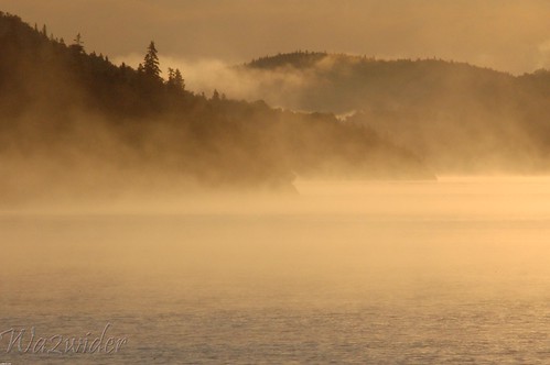 sun mist lake ontario fog sunrise wawa