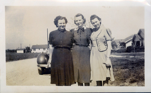 Three women and a car