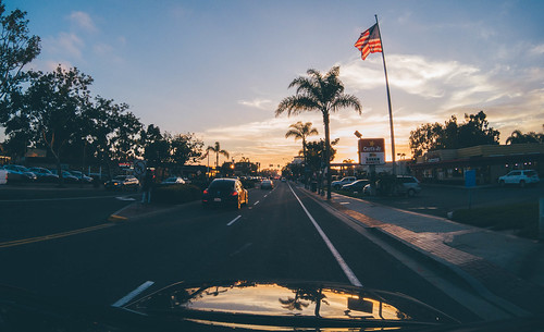 california sunset american flag carlsbad gopro gopro5 goprohero5 car palm tree