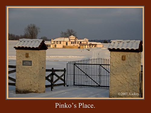 pink winter house snow building castle home fence gate estate mansion pinkhouse
