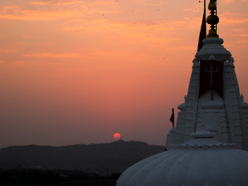 sunset india religious temple fort rajasthan jodhpur