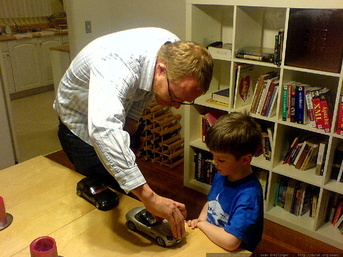 austin giving nick a tour of his model cars   DSC00461