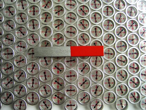 bar magnet on a compass array