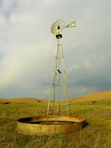 windmill landscape kansas prairie