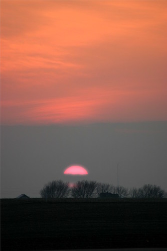 pink trees sunset sky orange sun clouds horizon iowa april markevans chimothy27