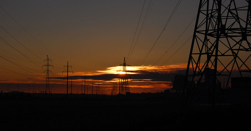 sky sun clouds sunrise wires electricity