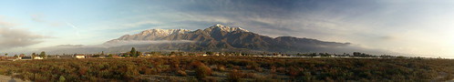 morning panorama snow mountains composite sunrise landscape peak southerncalifornia ranchocucamonga inlandempire sanbernardinocounty mountsanantonio