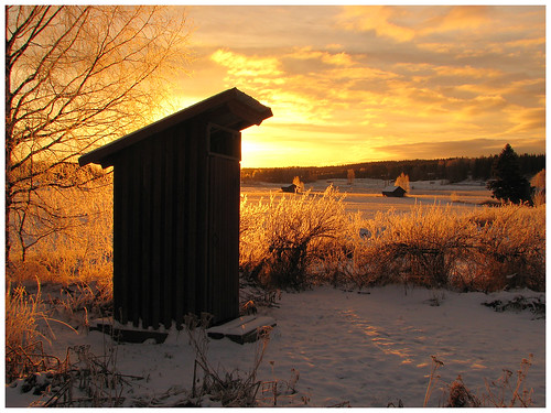 winter sunset orange snow sunrise sweden sverige skellefteå outsidetoilet anderstorp skelleftea skellafteå