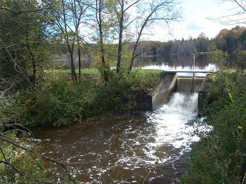 autumn ontario canada water stream durham spillway