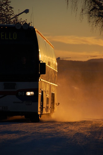 bus sweden sunsets