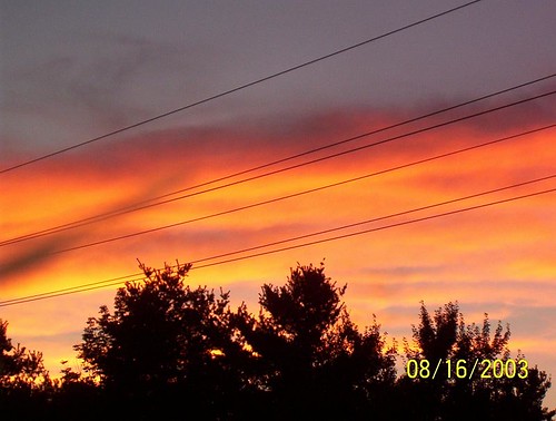 sunset sky clouds bangor maine powerlines