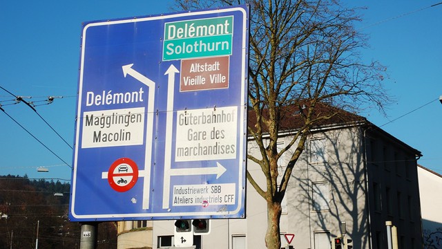 Signpost in Biel